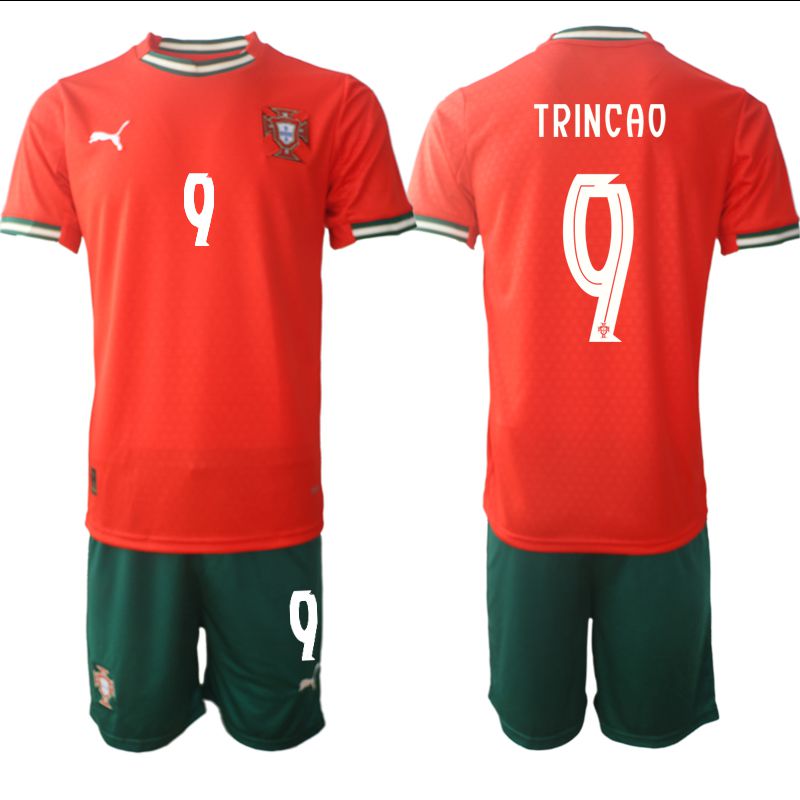 Men 2025-2026 Season Portugal home red 9 Soccer Jersey